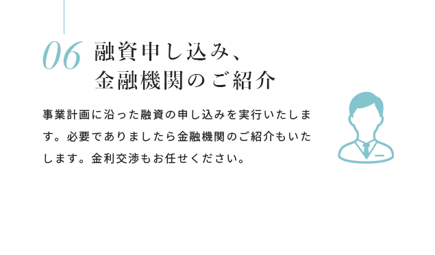 融資申し込み、金融機関のご紹介