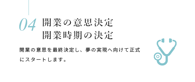 開業の意思決定・開業時期の決定